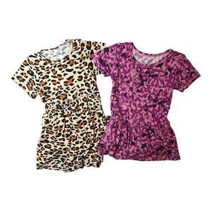Girls Bamboo Twirl Skirt Dress Bundle of 2 | Leopard & Pink Camo | Soft Stretch